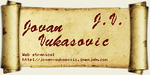 Jovan Vukasović vizit kartica